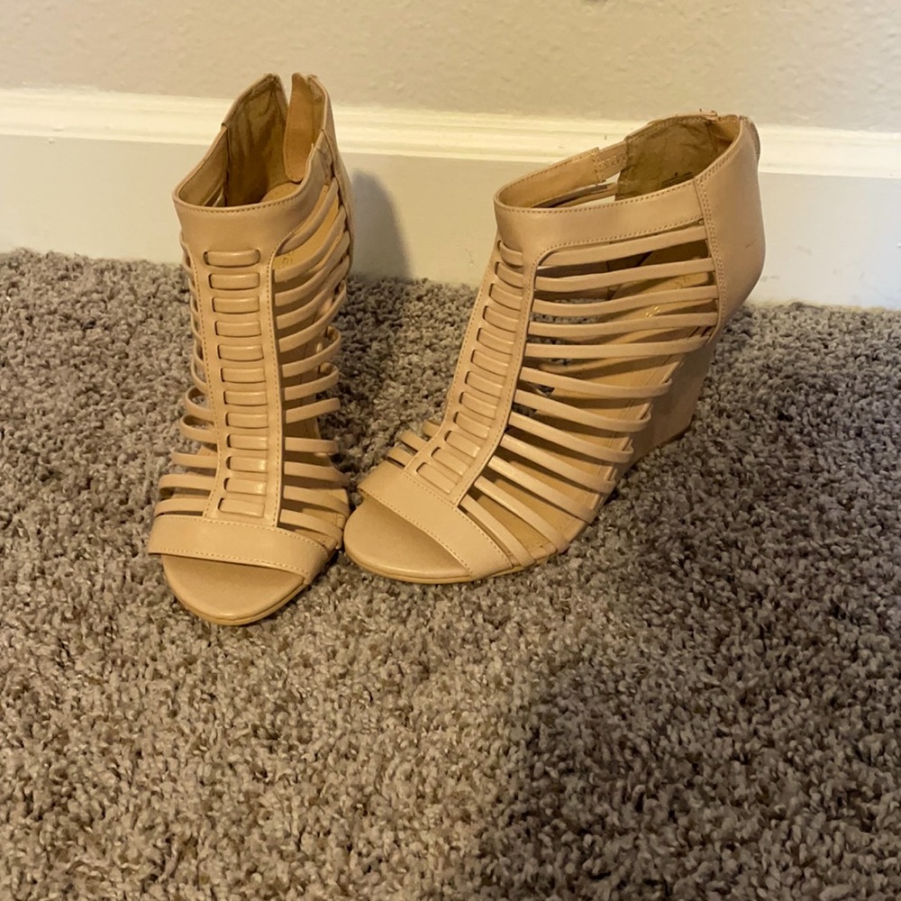 Never been worn nude wedges